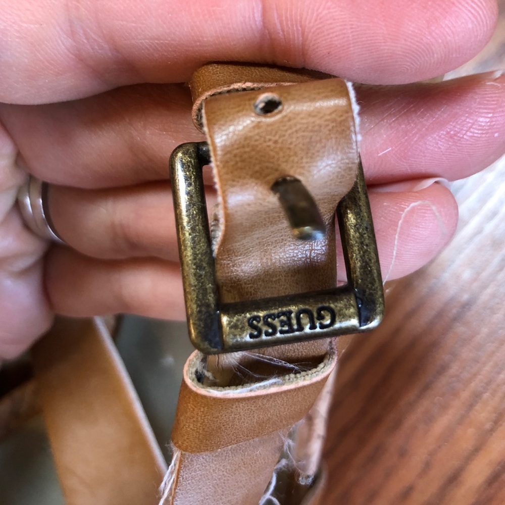 GUESS Light Brown/Tan Strappy Cork Wedge Sandals Size 8 - Picture 11 of 11